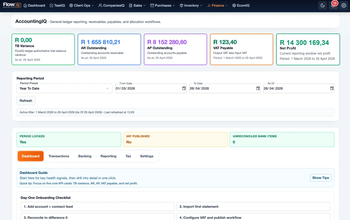 AccountingIQ financial workflow preview