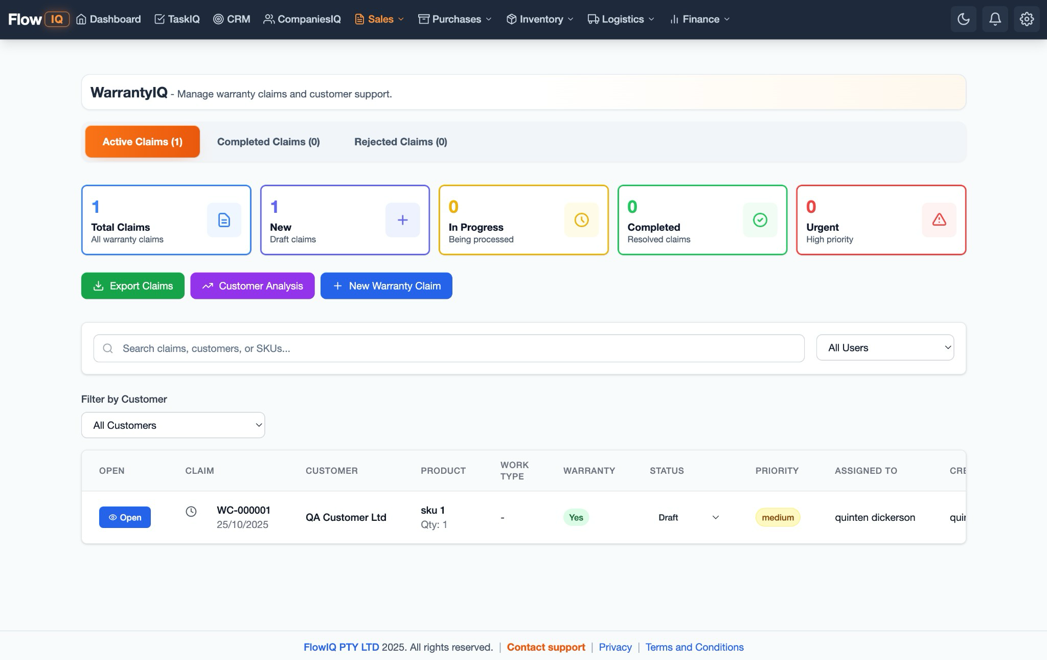 WarrantyIQ screenshot